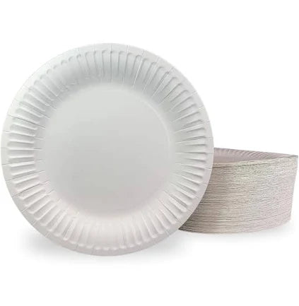 Super Strong Heavy-Duty Paper Plates, 9" (600 Count) – Microwave Safe, Grease Resistant, Durable Disposable Plates