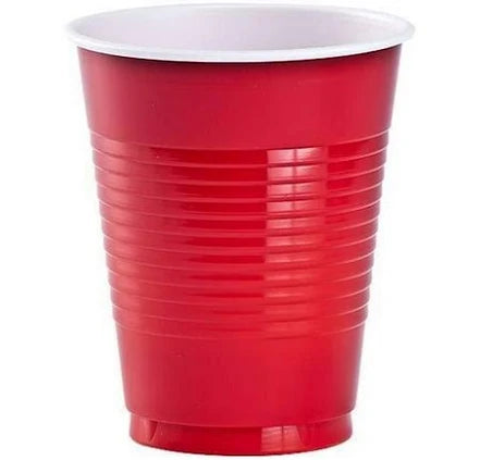 Kirkland Signature Chinet 18 oz Red Plastic Cups, 240-Count – Durable Party Cups for Cold Beverages, BBQs, Tailgates & Events