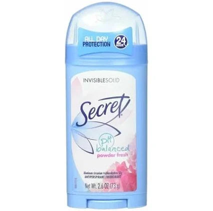 Secret Invisible Solid Deodorant, Powder Fresh – 2.6 oz (5 Pack) | 24-Hour Protection, pH-Balanced, Cruelty-Free
