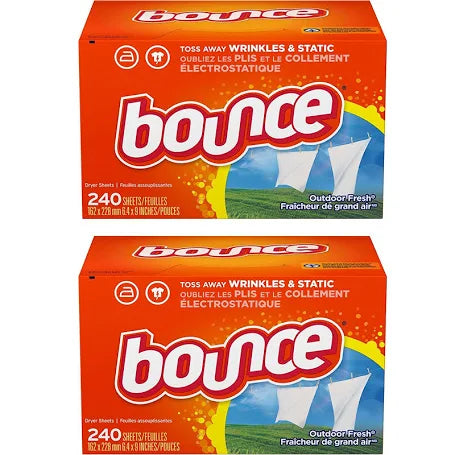 Bounce Fabric Softener Dryer Sheets, Outdoor Fresh, 160-Count, 2-Pack (320 Sheets)