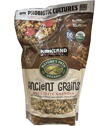 Kirkland Signature Organic Ancient Grain Granola, 35.3 oz – Whole Grain, High Fiber, USDA Organic