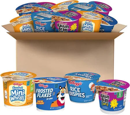 Kellogg's Cereal Cups Family Variety Pack, 12-Count – Single-Serve Breakfast, Travel-Friendly, Kid-Approved