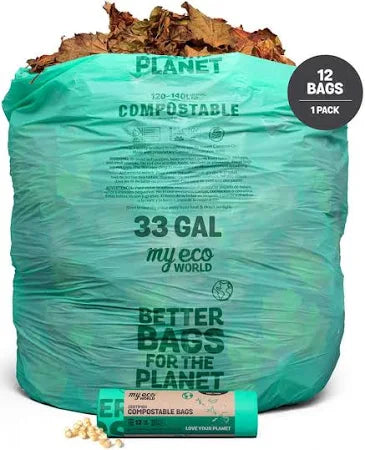 MyEcoWorld 3-Gallon Compostable Food Waste Bags, 150-Count – Eco-Friendly