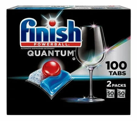 Finish Powerball Quantum Dishwasher Tabs, 100-Count – 3-in-1 Clean