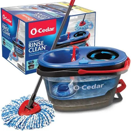 O-Cedar EasyWring Spin Mop & Bucket System with 3 Refills – Hands-Free Cleaning