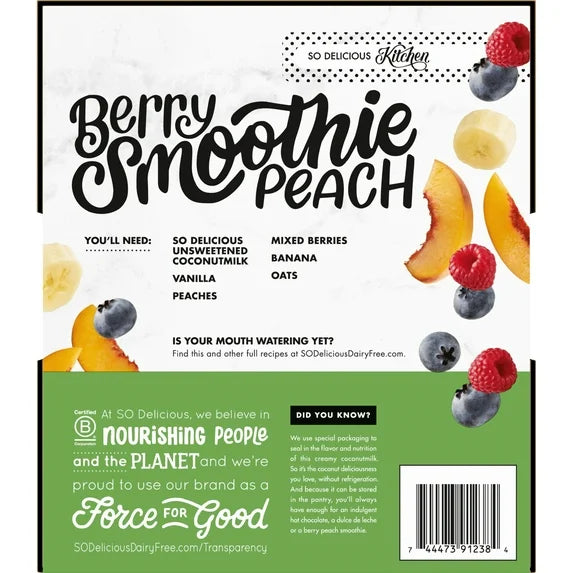 So Delicious Organic Coconut Milk Beverage – Unsweetened, 32 fl oz Cartons, 6‑Pack – USDA Organic, Vegan & Gluten‑Free