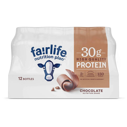 Fairlife Nutrition Plan High Protein Chocolate Shake – 30g Protein, 11.5 fl oz, 12-Pack | Low Sugar, Lactose-Free, Gelatin-Free