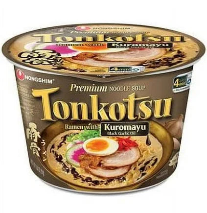 Nongshim Tonkotsu Ramen Bowl 3.56 oz, 6-Count | Rich & Creamy Pork Broth Instant Noodles
