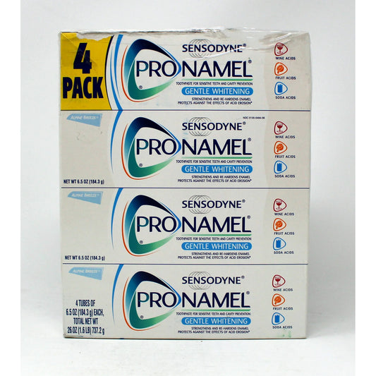 Sensodyne Pronamel Gentle Whitening Toothpaste – 6.5 oz, 4-Pack | Strengthens Enamel, Protects Against Acid Erosion, Dentist Recommended