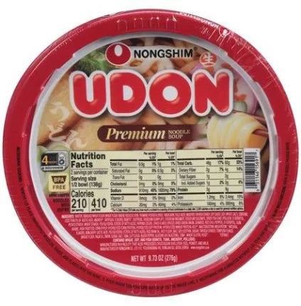 Nongshim Udon Noodle Soup Bowl 9.73 oz, 6-Count | Instant Udon Soup with Savory Broth & Tender Noodles