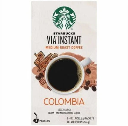 Starbucks VIA Instant Colombia Coffee, Medium Roast, 26-Count – 100% Arabica, Bold & Balanced