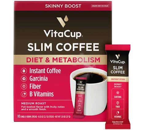 VitaCup Slim Instant Coffee Packets – 30‑Count, Boost Metabolism & Diet Support, Zero Sugar