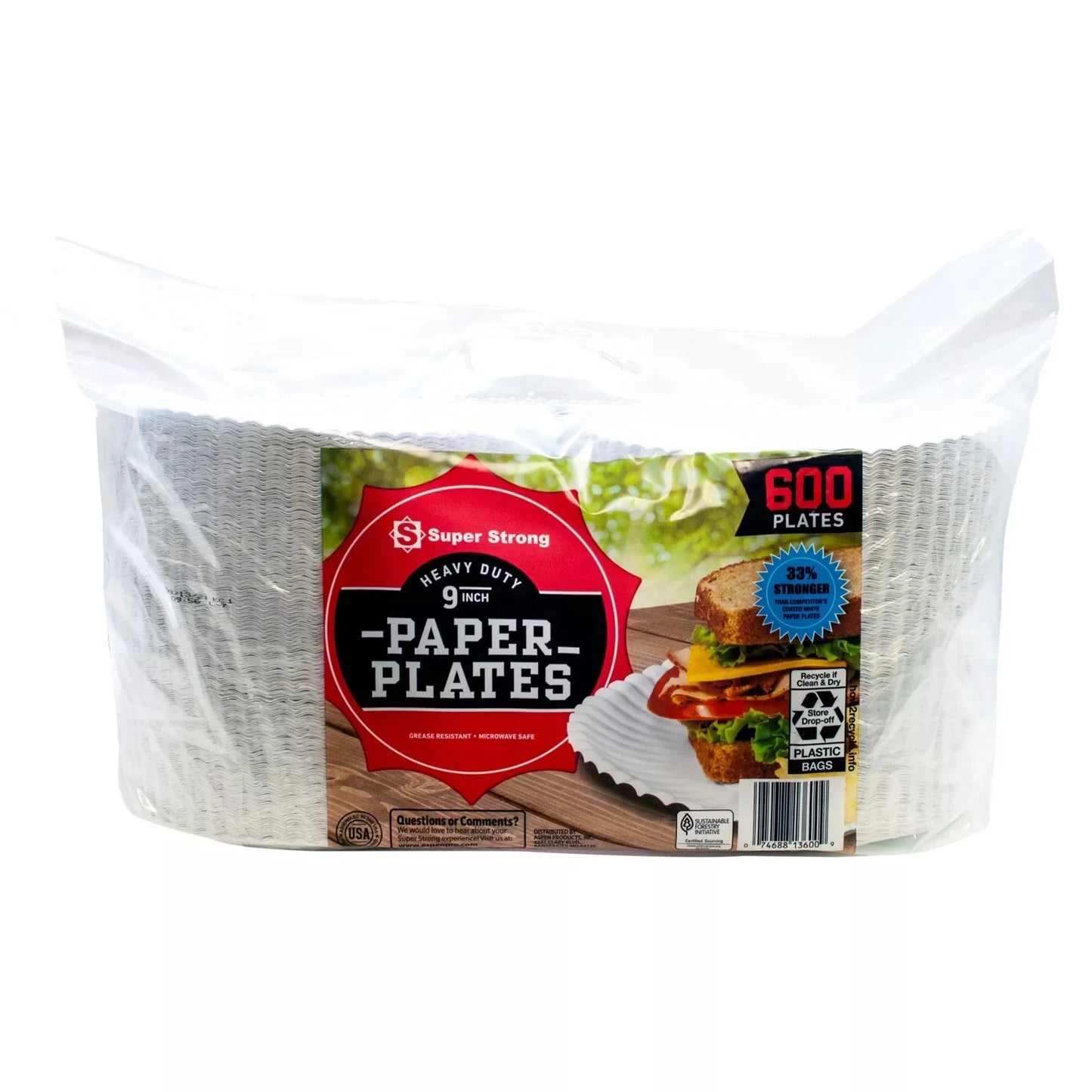 Super Strong Heavy-Duty 9-Inch Paper Plates – 600 Count Bulk Pack | Durable, Disposable Plates for Parties & Events